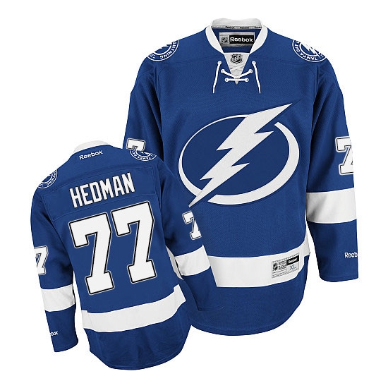 Victor Hedman Tampa Bay Lightning Authentic Home Reebok Jersey - Blue