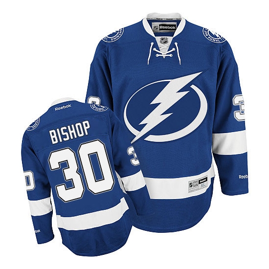 Ben Bishop Tampa Bay Lightning Authentic Home Reebok Jersey - Blue