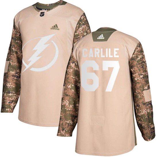 Declan Carlile Tampa Bay Lightning Authentic Veterans Day Practice Adidas Jersey - Camo