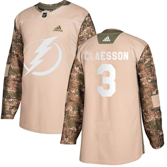 Fredrik Claesson Tampa Bay Lightning Authentic Veterans Day Practice Adidas Jersey - Camo