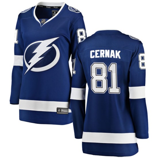 Erik Cernak Tampa Bay Lightning Women's Breakaway Home Fanatics Branded Jersey - Blue