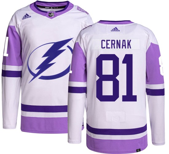 Erik Cernak Tampa Bay Lightning Authentic Hockey Fights Cancer Adidas Jersey