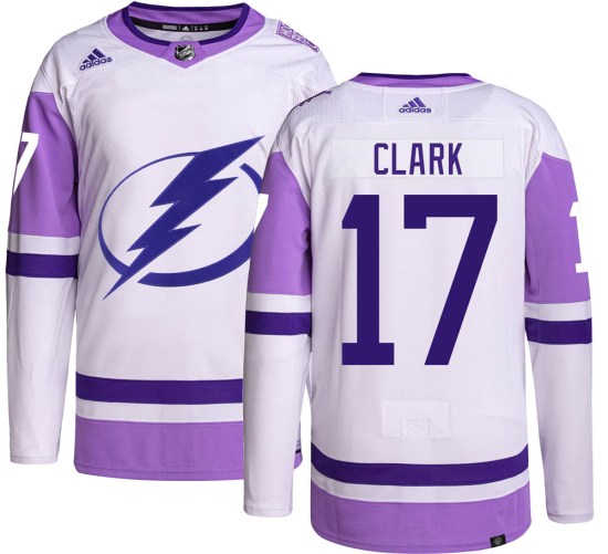 Wendel Clark Tampa Bay Lightning Authentic Hockey Fights Cancer Adidas Jersey