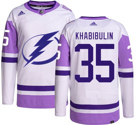 Nikolai Khabibulin Tampa Bay Lightning Authentic Hockey Fights Cancer Adidas Jersey