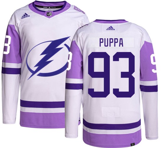 Daren Puppa Tampa Bay Lightning Authentic Hockey Fights Cancer Adidas Jersey