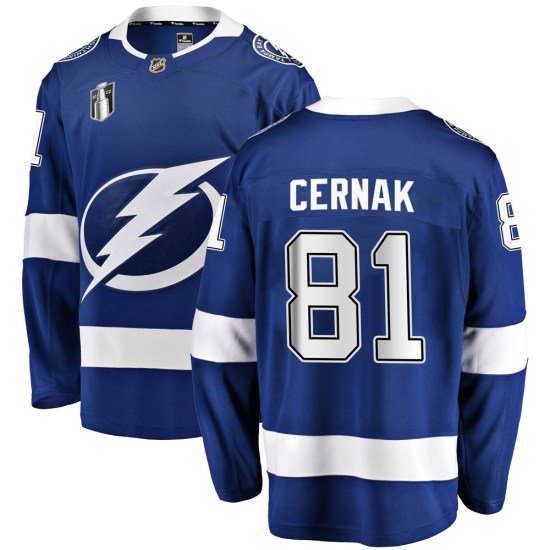 Erik Cernak Tampa Bay Lightning Youth Breakaway Home 2022 Stanley Cup Final Fanatics Branded Jersey - Blue