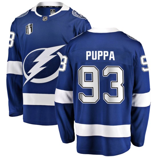 Daren Puppa Tampa Bay Lightning Youth Breakaway Home 2022 Stanley Cup Final Fanatics Branded Jersey - Blue