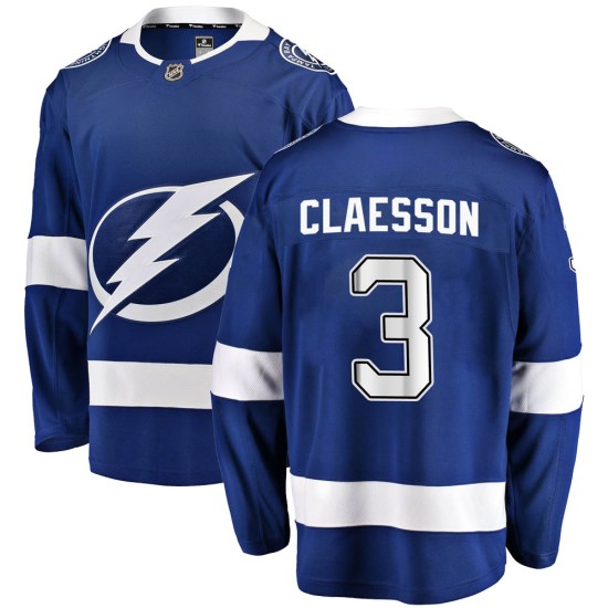 Fredrik Claesson Tampa Bay Lightning Breakaway Home Fanatics Branded Jersey - Blue