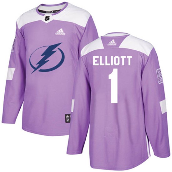 Brian Elliott Tampa Bay Lightning Authentic Fights Cancer Practice Adidas Jersey - Purple
