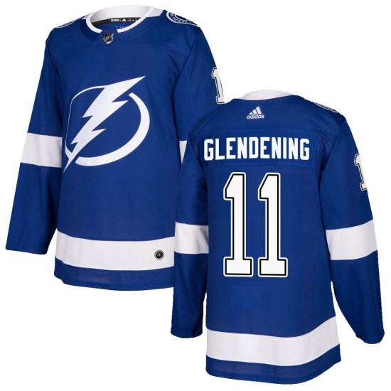 Luke Glendening Tampa Bay Lightning Youth Authentic Home Adidas Jersey - Blue