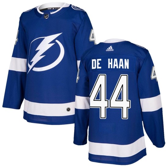 Calvin de Haan Tampa Bay Lightning Youth Authentic Home Adidas Jersey - Blue
