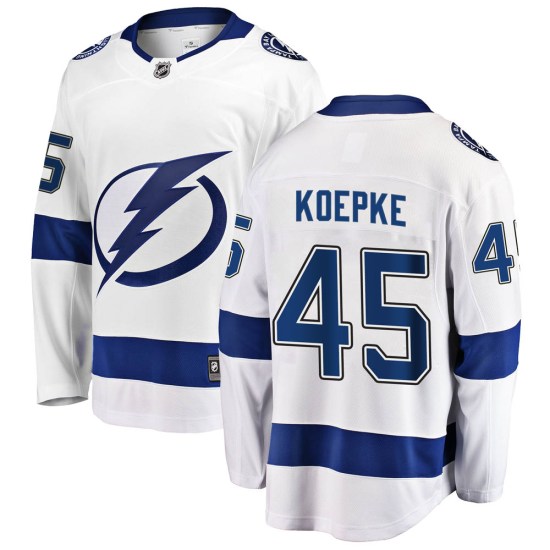 Cole Koepke Tampa Bay Lightning Youth Breakaway Away Fanatics Branded Jersey - White