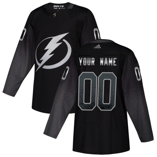 Custom Tampa Bay Lightning Authentic Custom Alternate Adidas Jersey - Black