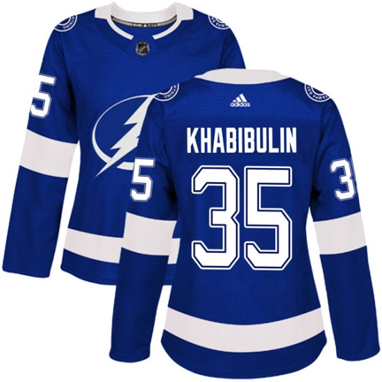 Nikolai Khabibulin Tampa Bay Lightning Women's Authentic Home Adidas Jersey - Blue