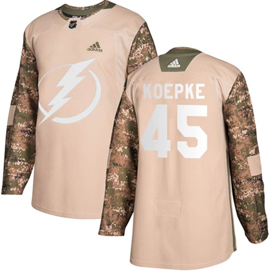 Cole Koepke Tampa Bay Lightning Youth Authentic Veterans Day Practice Adidas Jersey - Camo