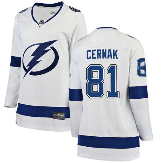 Erik Cernak Tampa Bay Lightning Women's Breakaway Away Fanatics Branded Jersey - White