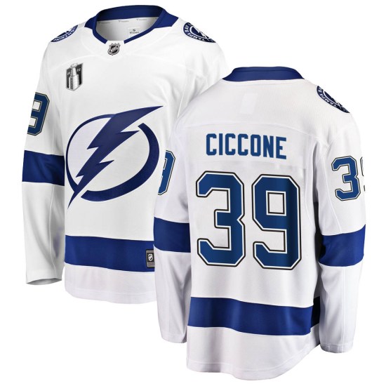 Enrico Ciccone Tampa Bay Lightning Youth Breakaway Away 2022 Stanley Cup Final Fanatics Branded Jersey - White
