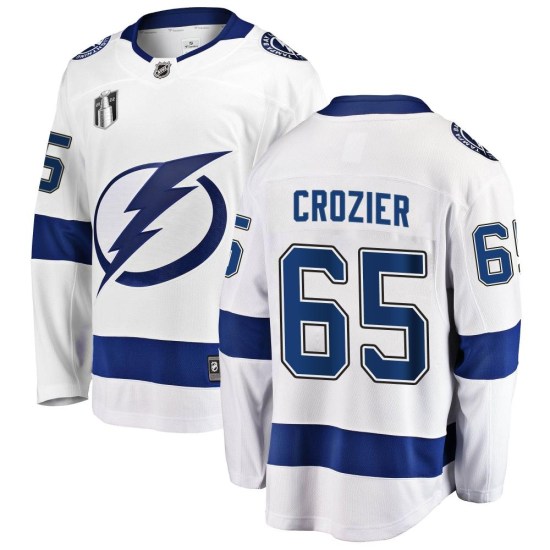 Maxwell Crozier Tampa Bay Lightning Youth Breakaway Away 2022 Stanley Cup Final Fanatics Branded Jersey - White