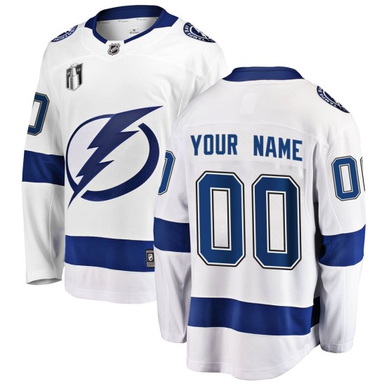 Custom Tampa Bay Lightning Youth Breakaway Custom Away 2022 Stanley Cup Final Fanatics Branded Jersey - White