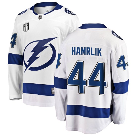 Roman Hamrlik Tampa Bay Lightning Youth Breakaway Away 2022 Stanley Cup Final Fanatics Branded Jersey - White