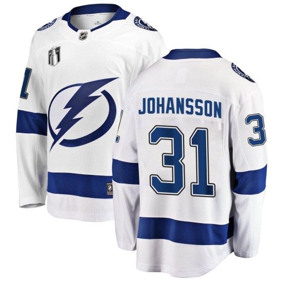 Jonas Johansson Tampa Bay Lightning Youth Breakaway Away 2022 Stanley Cup Final Fanatics Branded Jersey - White