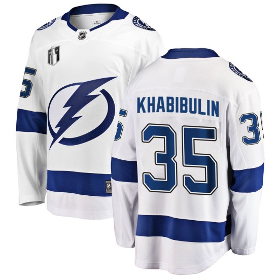 Nikolai Khabibulin Tampa Bay Lightning Youth Breakaway Away 2022 Stanley Cup Final Fanatics Branded Jersey - White